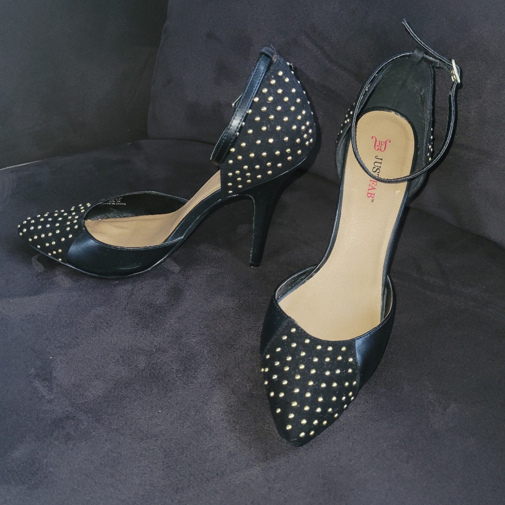 Black shoes with gold studs
